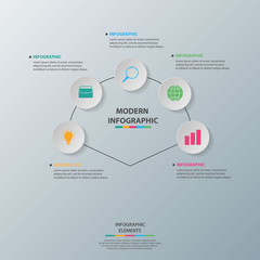 Infographic elements. Business concept timeline. Modern infograph template. Can use for workflow layout, diagram, banner, webdesign, presentation. Vector illustration.