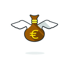 Money bag with wings