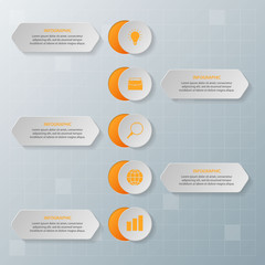 Infographic elements. Business concept timeline. Modern infograph template. Can use for workflow layout, diagram, banner, webdesign, presentation. Vector illustration.