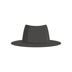 Male Hat flat icon. Vector male hat in flat style isolated on white background. Element for web, game and advertising