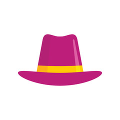 Vintage Hat flat icon. Vector Vintage hat in flat style isolated on white background. Element for web, game and advertising