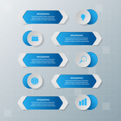 Infographic elements. Business concept timeline. Modern infograph template. Can use for workflow layout, diagram, banner, webdesign, presentation. Vector illustration.