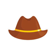 stylish Hat flat icon. Vector stylish hat in flat style isolated on white background. Element for web, game and advertising