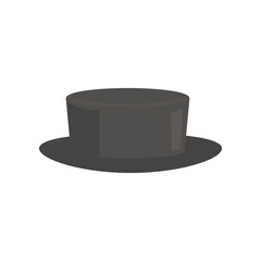 old fashioned Hat flat icon. Vector old fashioned hat in flat style isolated on white background. Element for web, game and advertising