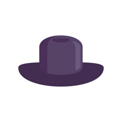 lilac Hat flat icon. Vector lilac hat in flat style isolated on white background. Element for web, game and advertising