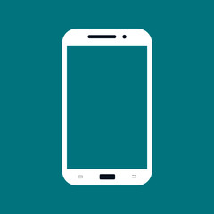 mobile phone with blank screen isolated on white