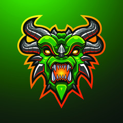 Dragon head mascot logo 
