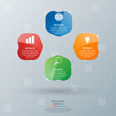 Infographic elements. Business concept timeline. Modern glossy infograph template. Can use for workflow layout, diagram, banner, webdesign, presentation. Vector illustration.