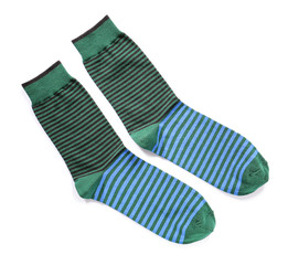 Cotton socks on white background