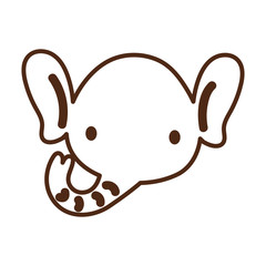 cute elephant wild animal character icon