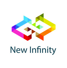 Infinity Letter N Initial Logo Template with trendy modern colorful.