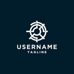 simple ship wheel logo design inspiration . abstract circle logo design inspiration