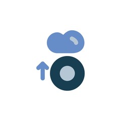 send disc data to cloud storage icon. Perfect for application, web, logo and presentation template. icon design flat style