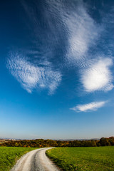 beautiful cirrus clouds over the landscape