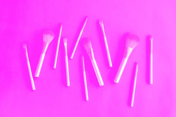 Brushes and accessories for women.fashion professional equipment attractive .Beauty concept