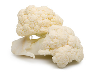 Cauliflower isolated on white with clipping path.