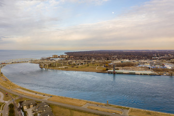 Aerial shot of Point Edward Canada scenic landscape photo