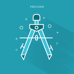 Precision icon flat design