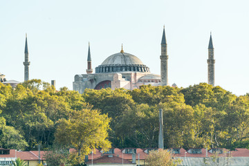 Mosque of Hagia Sophia, the former Greek Orthodox Christian patriarchal cathedral, later an Ottoman imperial mosque and now a museum in Istanbul, Turkey