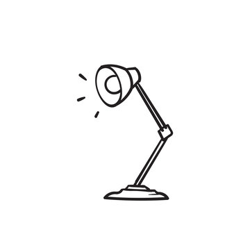 recommend clip art: hand drawn desk lamp, table lamp,architect lamp doodle cartoon style