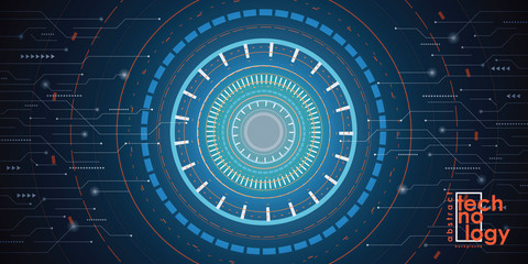 Obraz premium Abstract technology blue glowing connections in space with particles, big data, computer generated abstract background. Vector Illustration