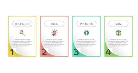Infographic design with icons and 4 options or steps. Thin line vector. Infographics business concept. Can be used for info graphics, flow charts, presentations, web sites, banners, printed materials.