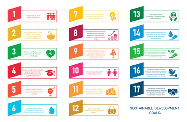 Icons Set .Sustainable Development Goals. 