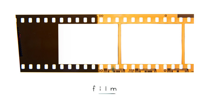(35 mm.) film frame.With white space.film camera.	