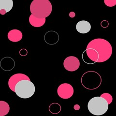 pink and black and gray polka dot