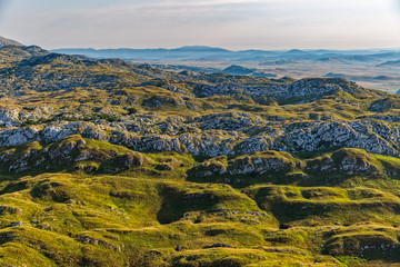 Naklejka premium Montenegro mountains at sunrise - aerial