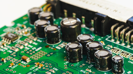 Closeup on electronic board and Electronic device,background