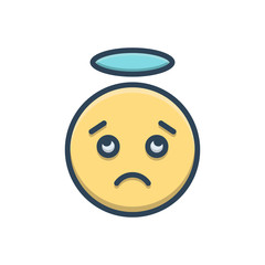 Color illustration icon for confused distressing 