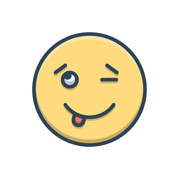 Color illustration icon for cheeky immodest 