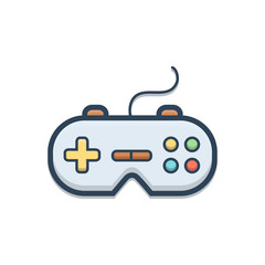 Color illustration  icon for joystick controller 