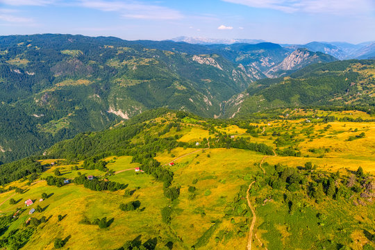 Montenegro mountains meadows aerial © Dario Bajurin