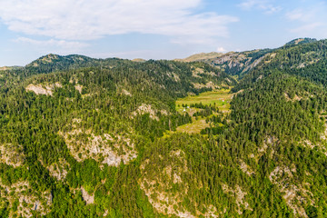 Fototapeta na wymiar Montenegro mountains helicopter aerial view