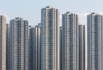 Obraz na płótnie Canvas High rise residential building in Hong Kong city