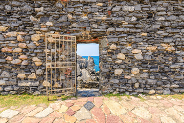 Ligurian coast. View from the old fortress in Portovenere town, Italy