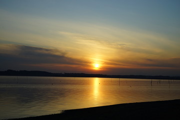 Obraz premium 涸沼の夕景