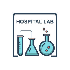 Color illustration icon for hospital lab 