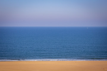 Beautiful aerial view of Pulicat (also called as pazhaverkadu) beach from Pulicat lighthouse, Tamil Nadu, India. View of Bay of Bengal in Pulicat, near Chennai, India