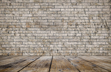 room with brick wall