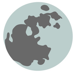 Moon drawing. Flat design