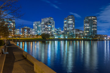 Obraz premium House building and city concept: evening outdoor urban view of modern real estate homes.