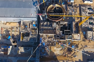 Aerial survey of a nuclear power plant under construction. Insta