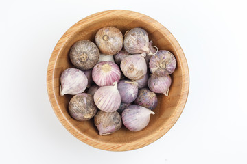 Obraz premium Small solo single clove garlic monobulb garlic single bulb garlic pearl garlic