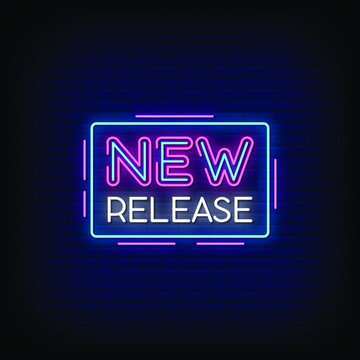 New Release Neon Signs Style Text Vector