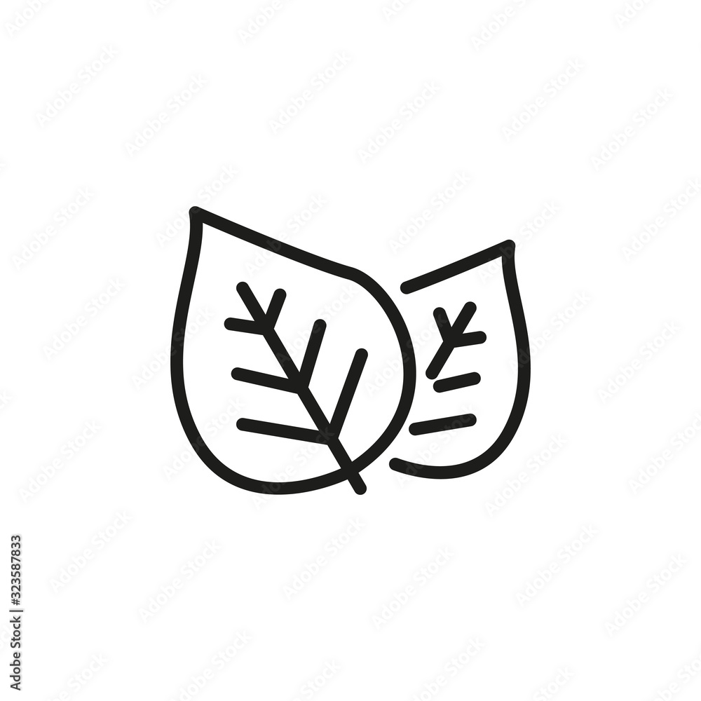 Poster simple leaf line icon.