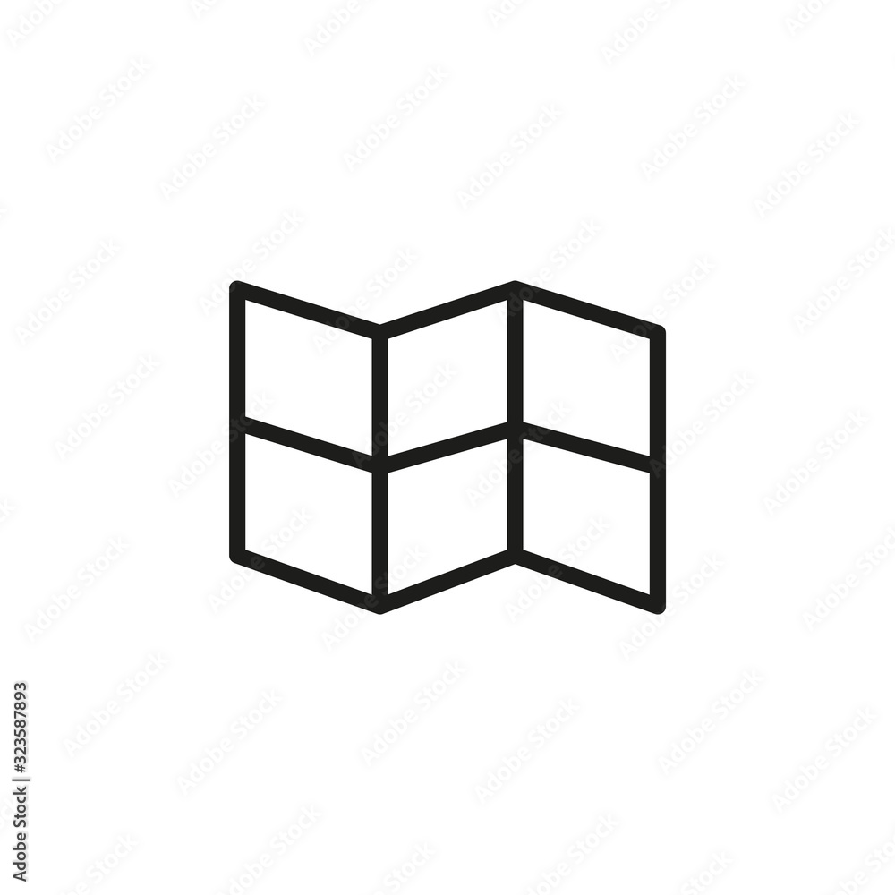 Poster simple map line icon.