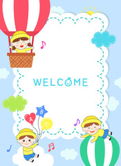 Obraz na płótnie Canvas Happy nursery design background illustration